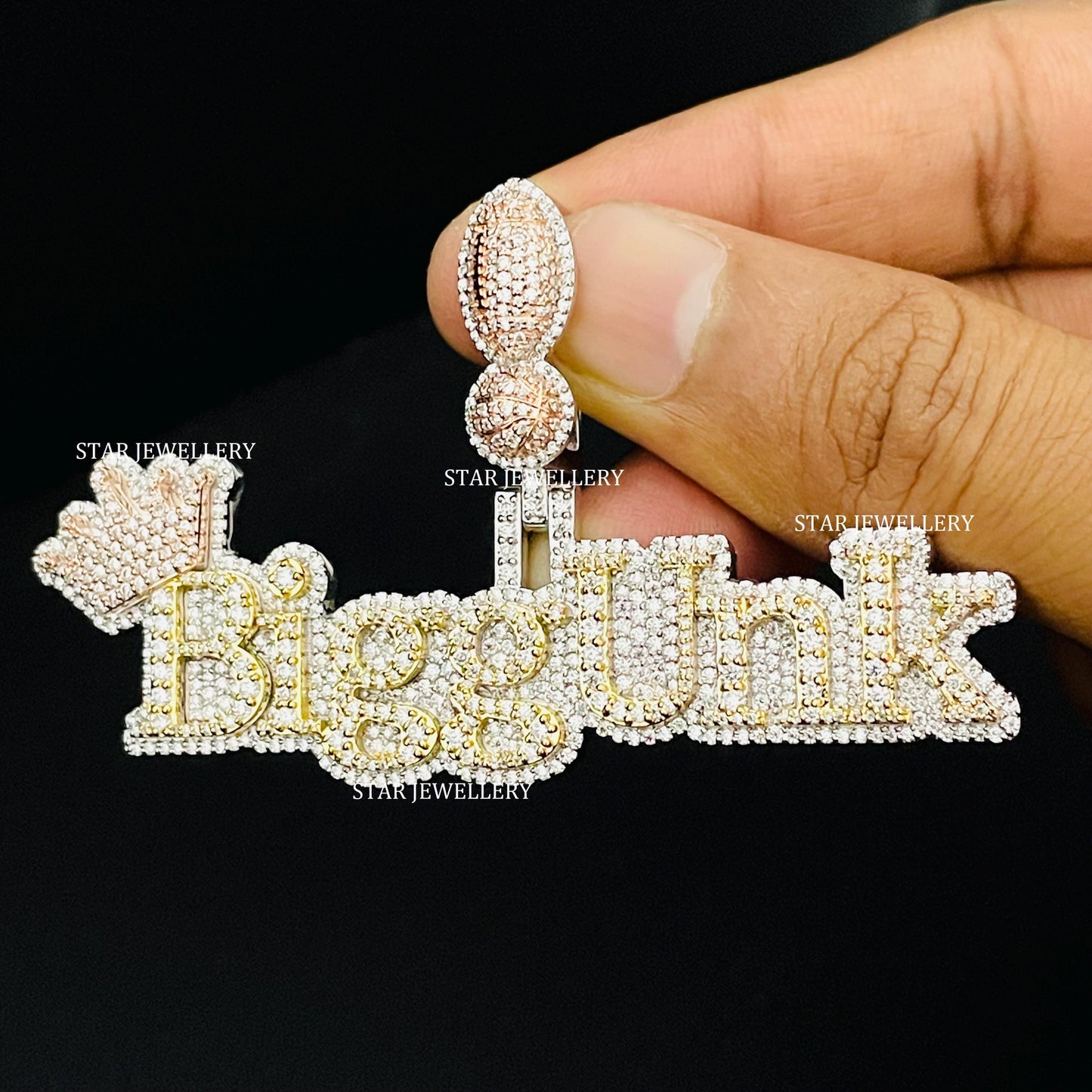 Custom Letter Name VVS Moissanite Icedout Pendant
