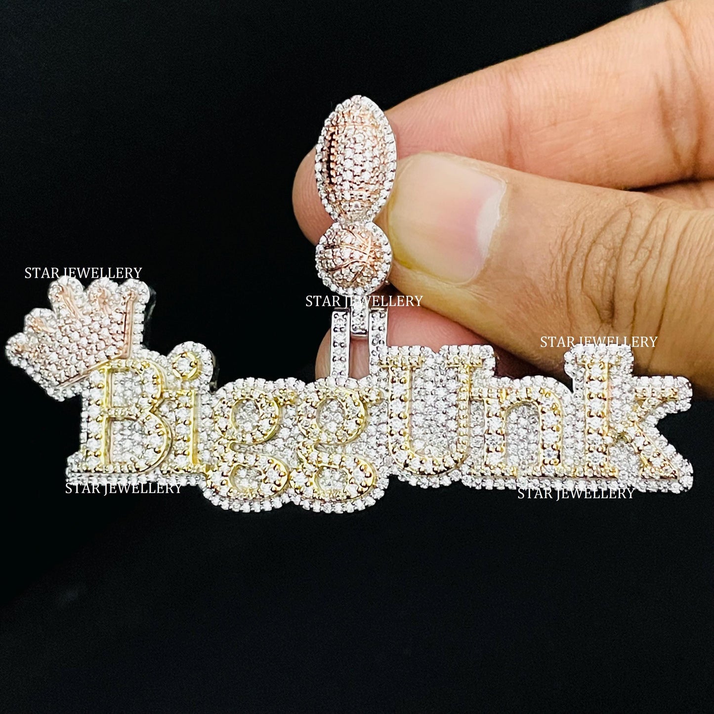 Custom Letter Name VVS Moissanite Icedout Pendant