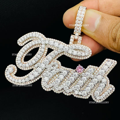 VVS Moissanite Custom Icedout Pendant for her