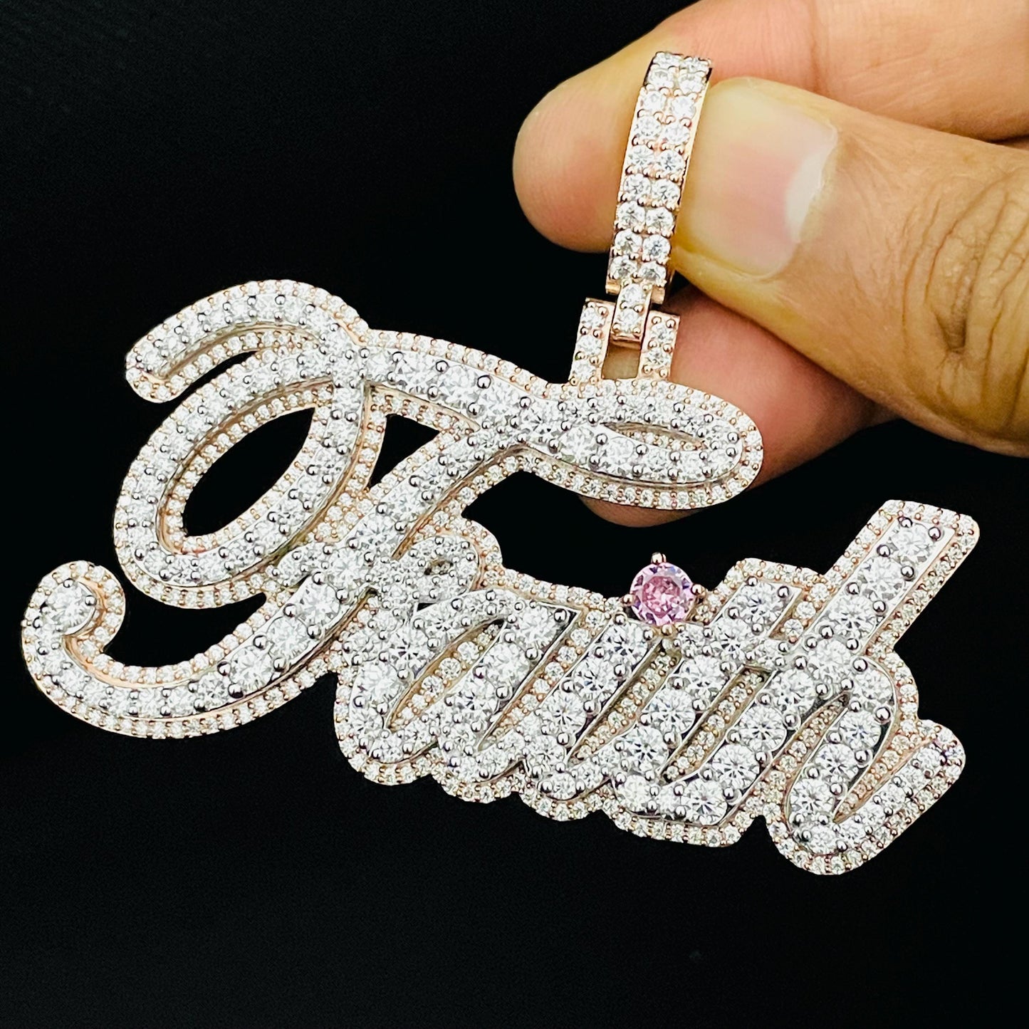 VVS Moissanite Custom Icedout Pendant for her