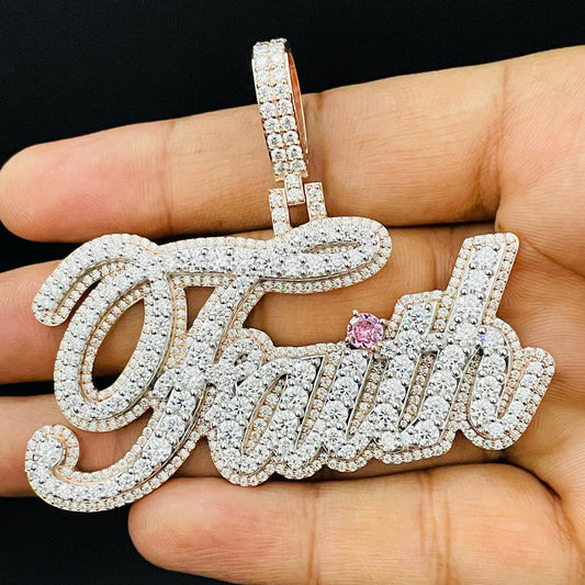 VVS Moissanite Custom Icedout Pendant for her