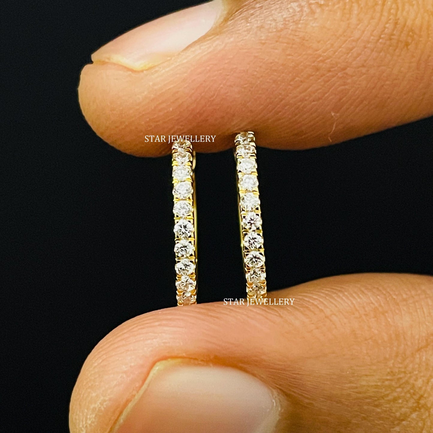 Diamond Hoop Earring, Huggie Hoop Earring