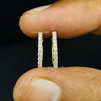 Diamond Hoop Earring, Huggie Hoop Earring