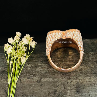 VVS Moissanite Iced out Heart Ring with 925 Sterling Silver