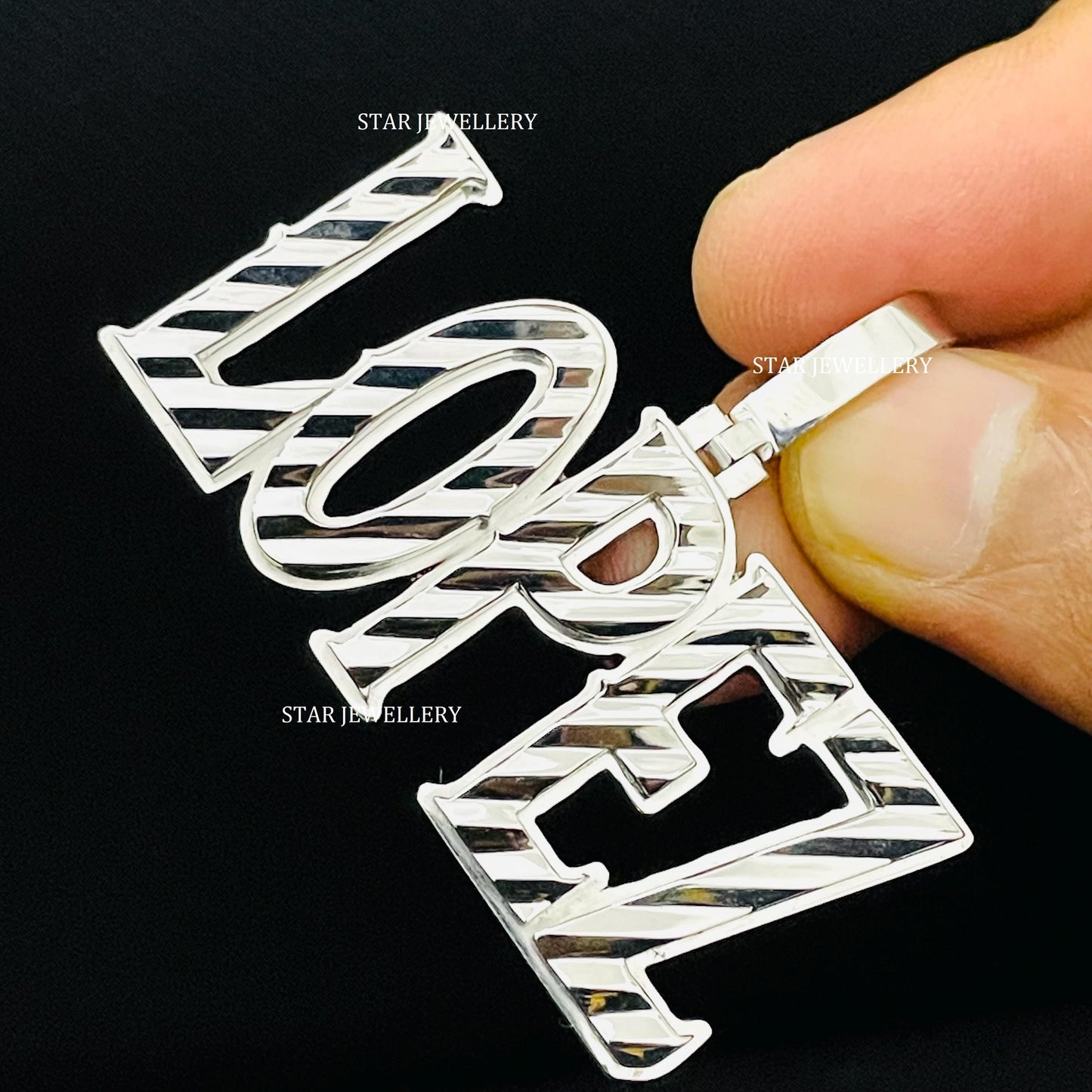 925 Sterling Silver Diamond Cut Custom Letter Pendant