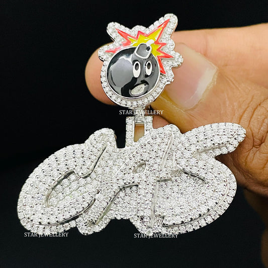 Custom Letter VVS Moissanite Pendant with Bomb Bail