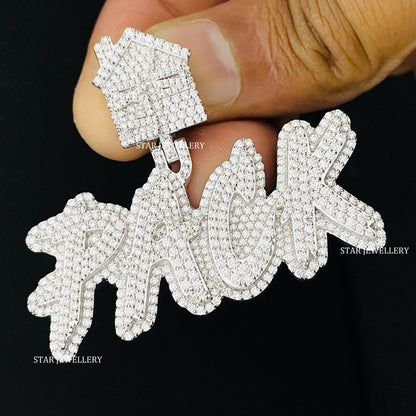 VVS Moissanite Custom Letter Pendant with Trap House Bail