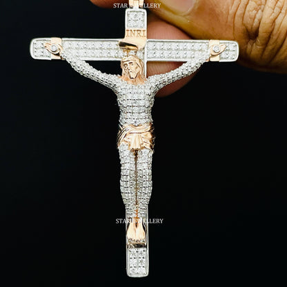 INRI VVS Moissanite Jesus Cross Pendant