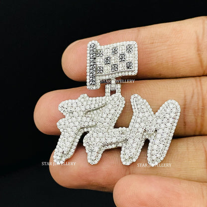 VVS Moissanite Custom Letter Pendant with Custom Bail