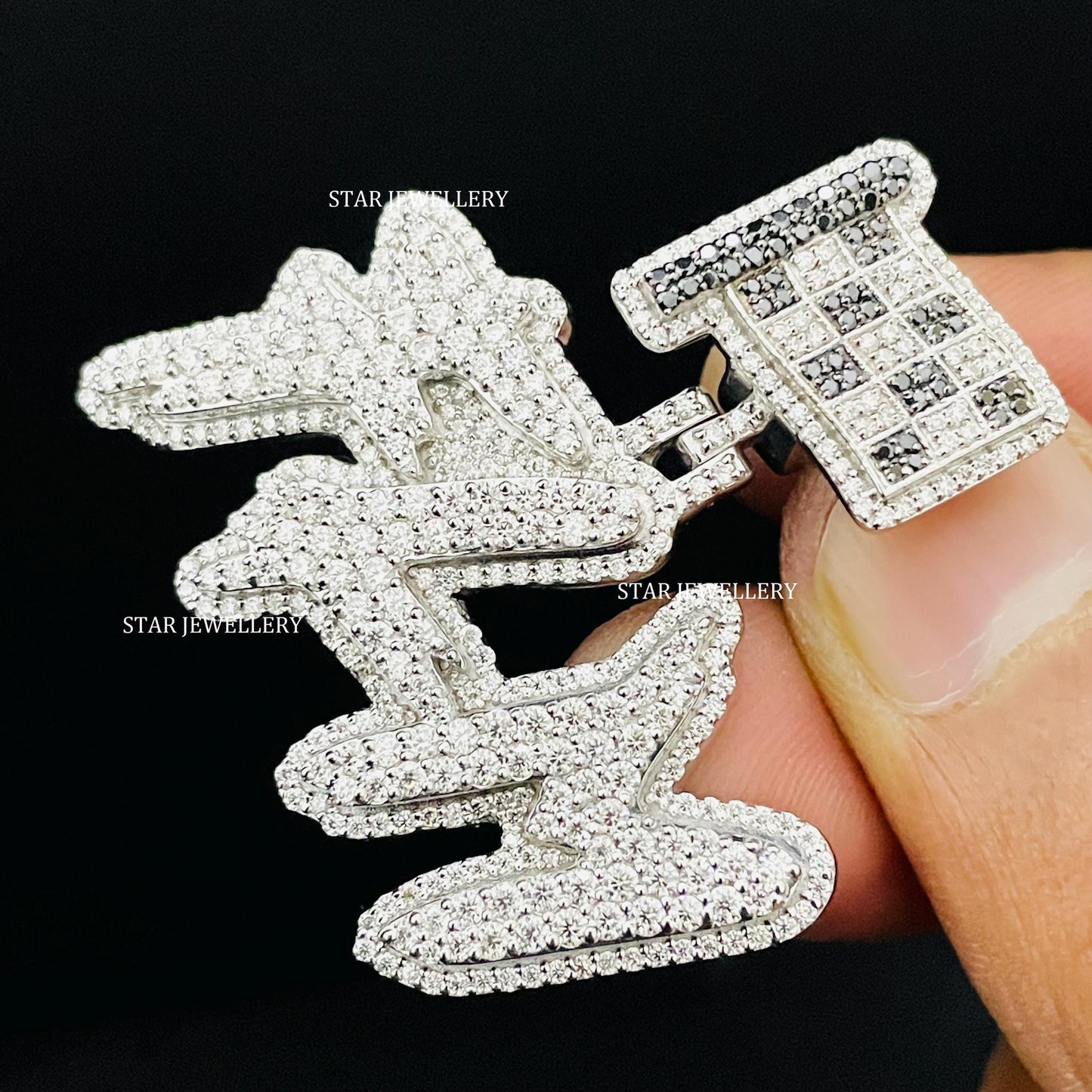 VVS Moissanite Custom Letter Pendant with Custom Bail