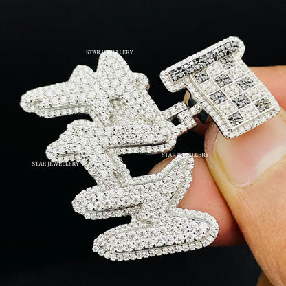 VVS Moissanite Custom Letter Pendant with Custom Bail
