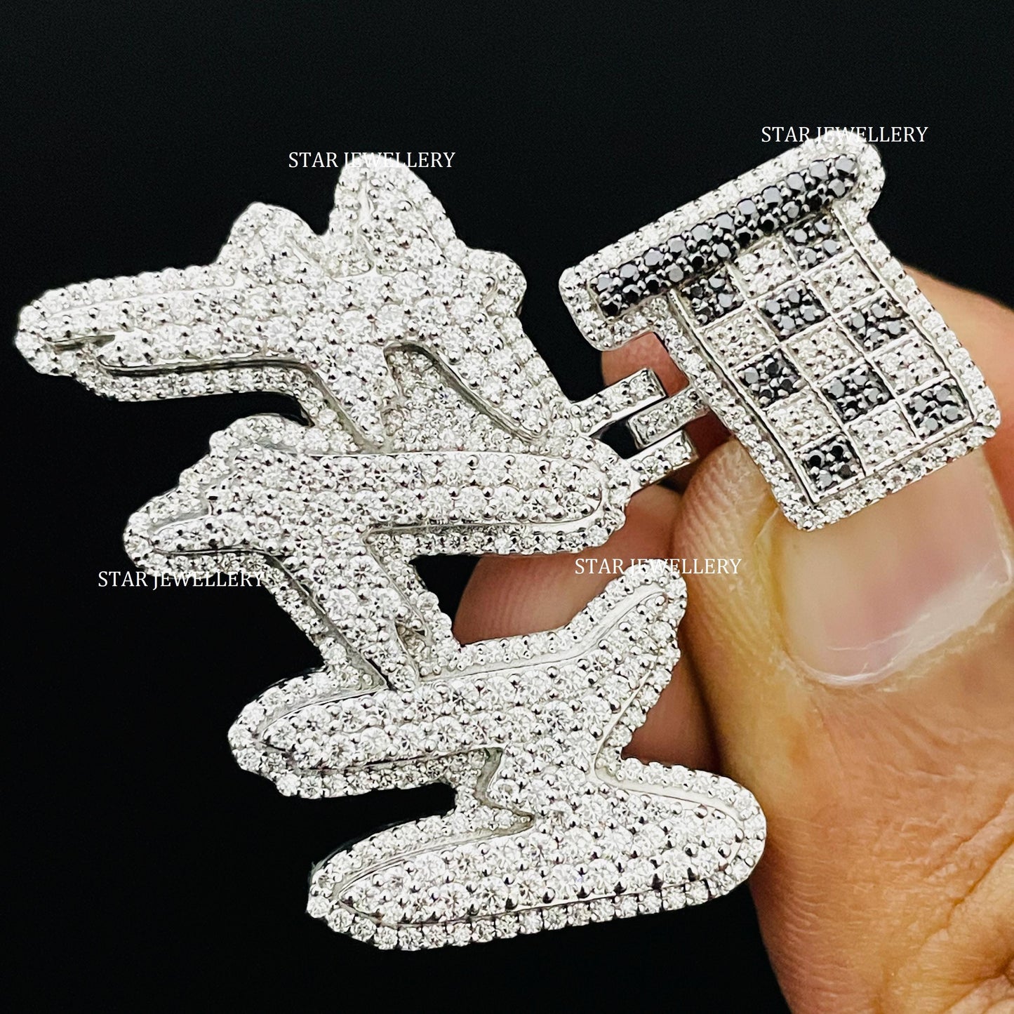 VVS Moissanite Custom Letter Pendant with Custom Bail