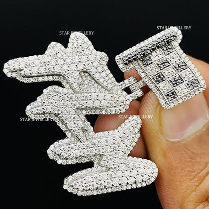 VVS Moissanite Custom Letter Pendant with Custom Bail