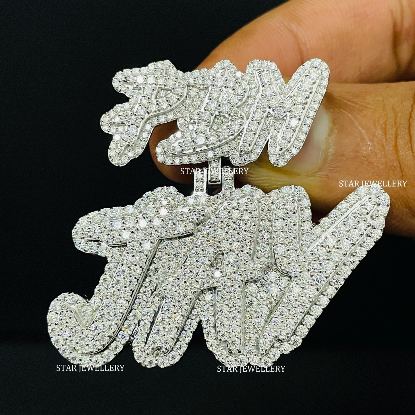VVS Moissanite JAY Letter Pendant with Custom Bail