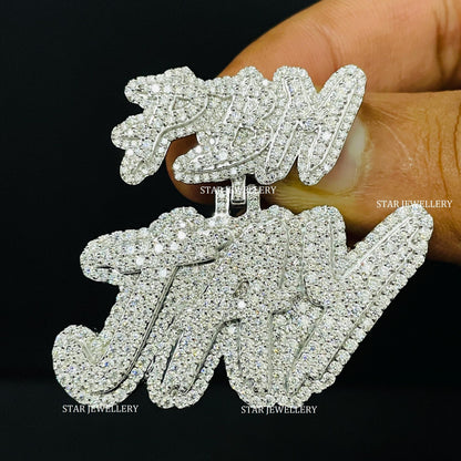 VVS Moissanite JAY Letter Pendant with Custom Bail