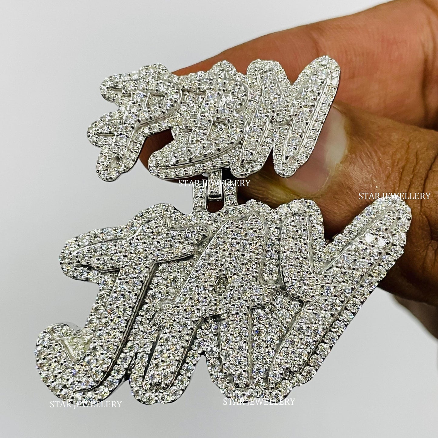 VVS Moissanite JAY Letter Pendant with Custom Bail
