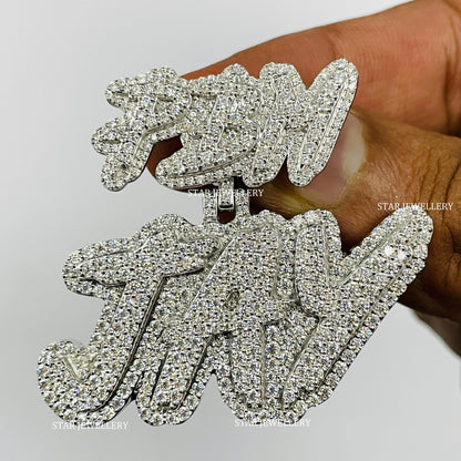 VVS Moissanite JAY Letter Pendant with Custom Bail