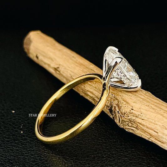 3.00 Ct IGI Certified Oval Cut Lab Grown Diamond Hidden Halo Ring