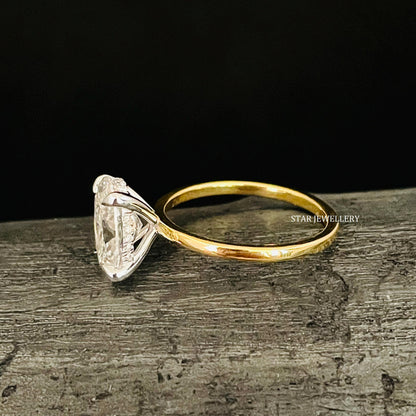 3.00 Ct IGI Certified Oval Cut Lab Grown Diamond Hidden Halo Ring