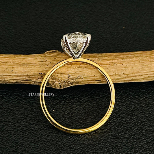 3.00 Ct IGI Certified Oval Cut Lab Grown Diamond Hidden Halo Ring