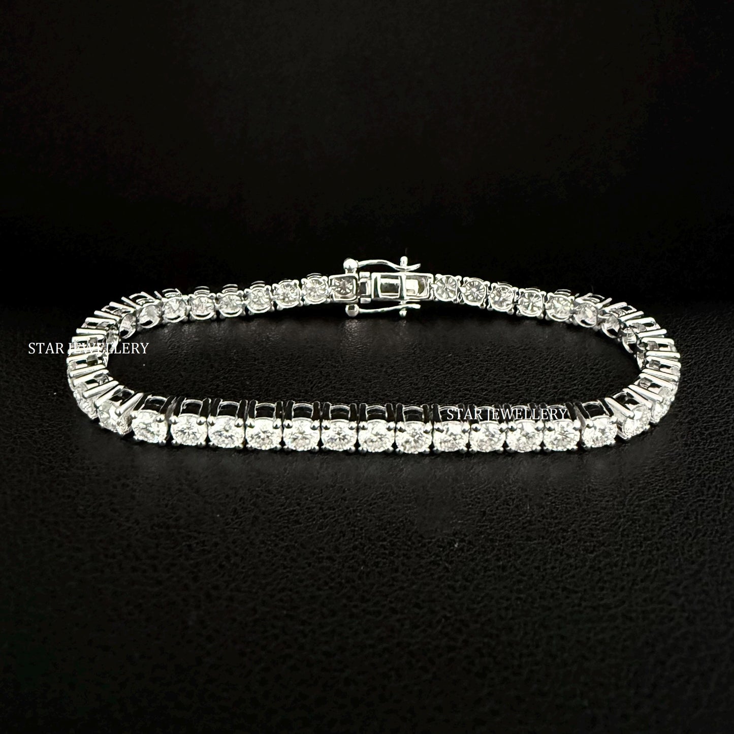 925 Sterling Silver VVS D Color Moissanite Tennis Bracelet