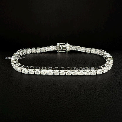 925 Sterling Silver VVS D Color Moissanite Tennis Bracelet