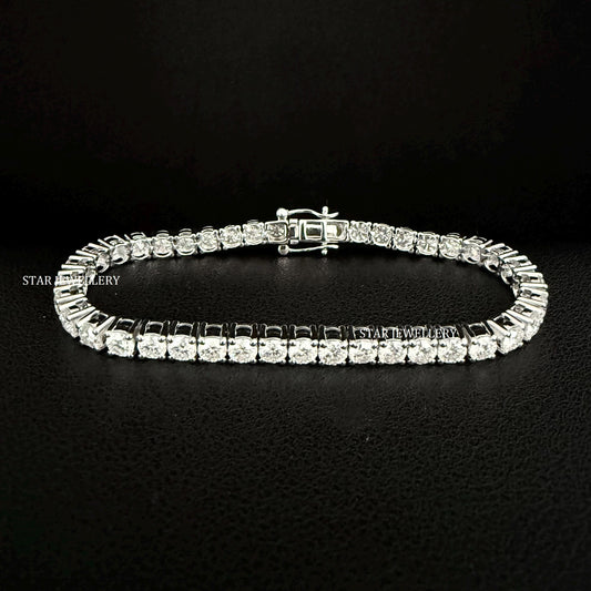 925 Sterling Silver VVS D Color Moissanite Tennis Bracelet