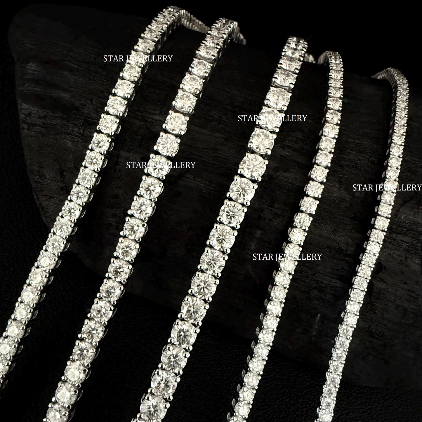 2 mm - 4 mm VVS Moissanite Unisex Tennis Necklace Chain