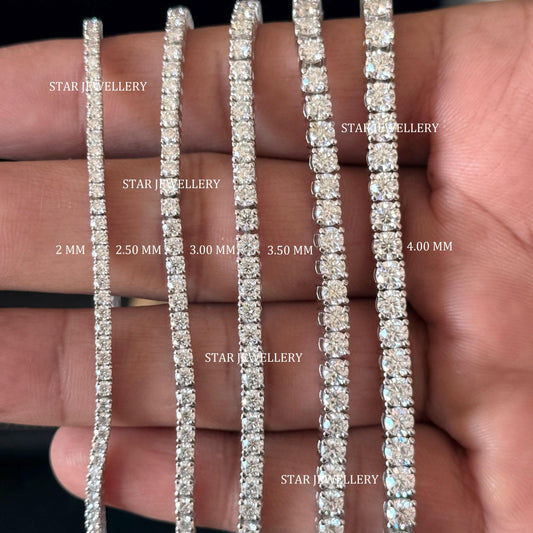 925 Sterling Silver VVS D Color Moissanite Tennis Bracelet