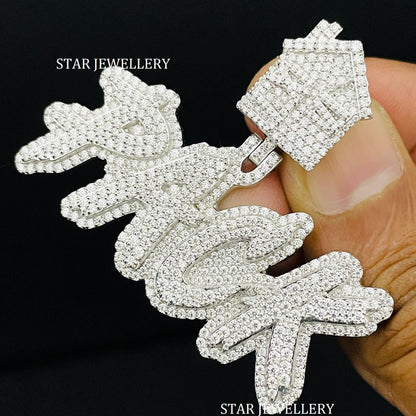 VVS Moissanite Custom Letter Pendant with Trap House Bail