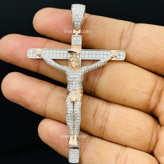 INRI VVS Moissanite Jesus Cross Pendant