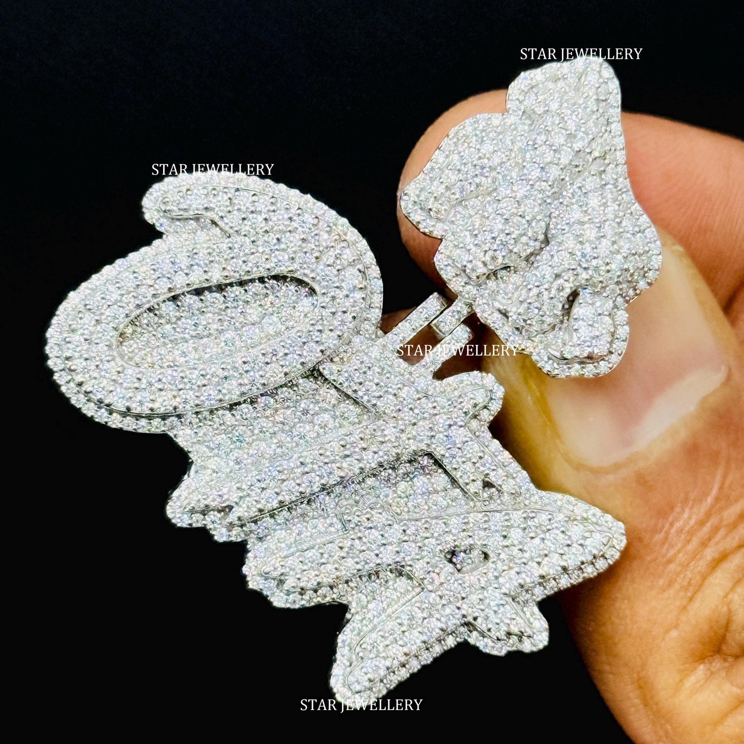 VVS Moissanite Custom Letter Pendant with APE Bail