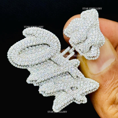 VVS Moissanite Custom Letter Pendant with APE Bail