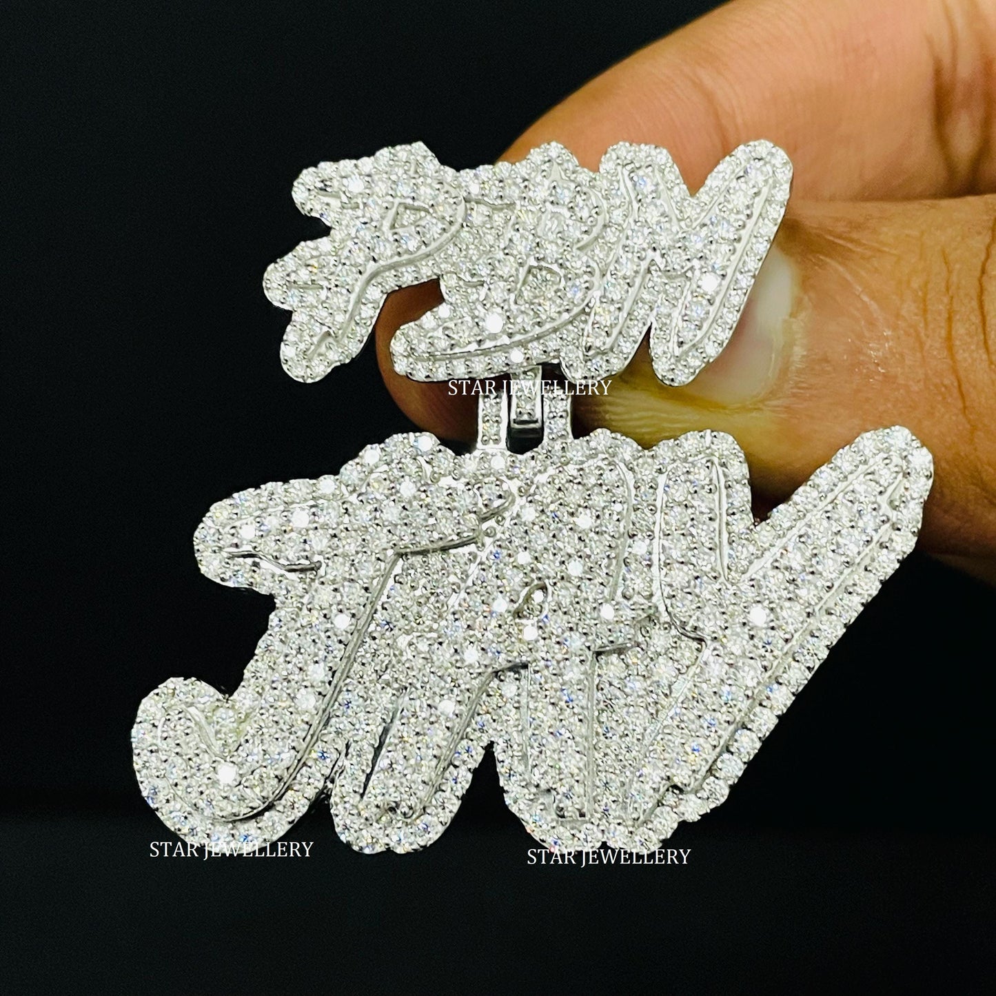 VVS Moissanite JAY Letter Pendant with Custom Bail