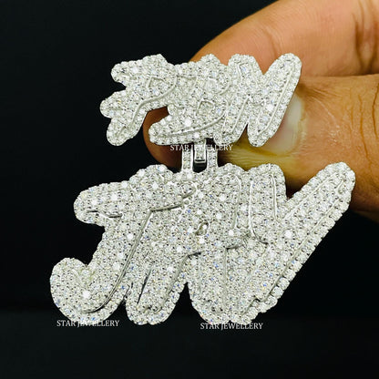 VVS Moissanite JAY Letter Pendant with Custom Bail