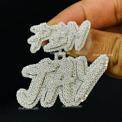 VVS Moissanite JAY Letter Pendant with Custom Bail