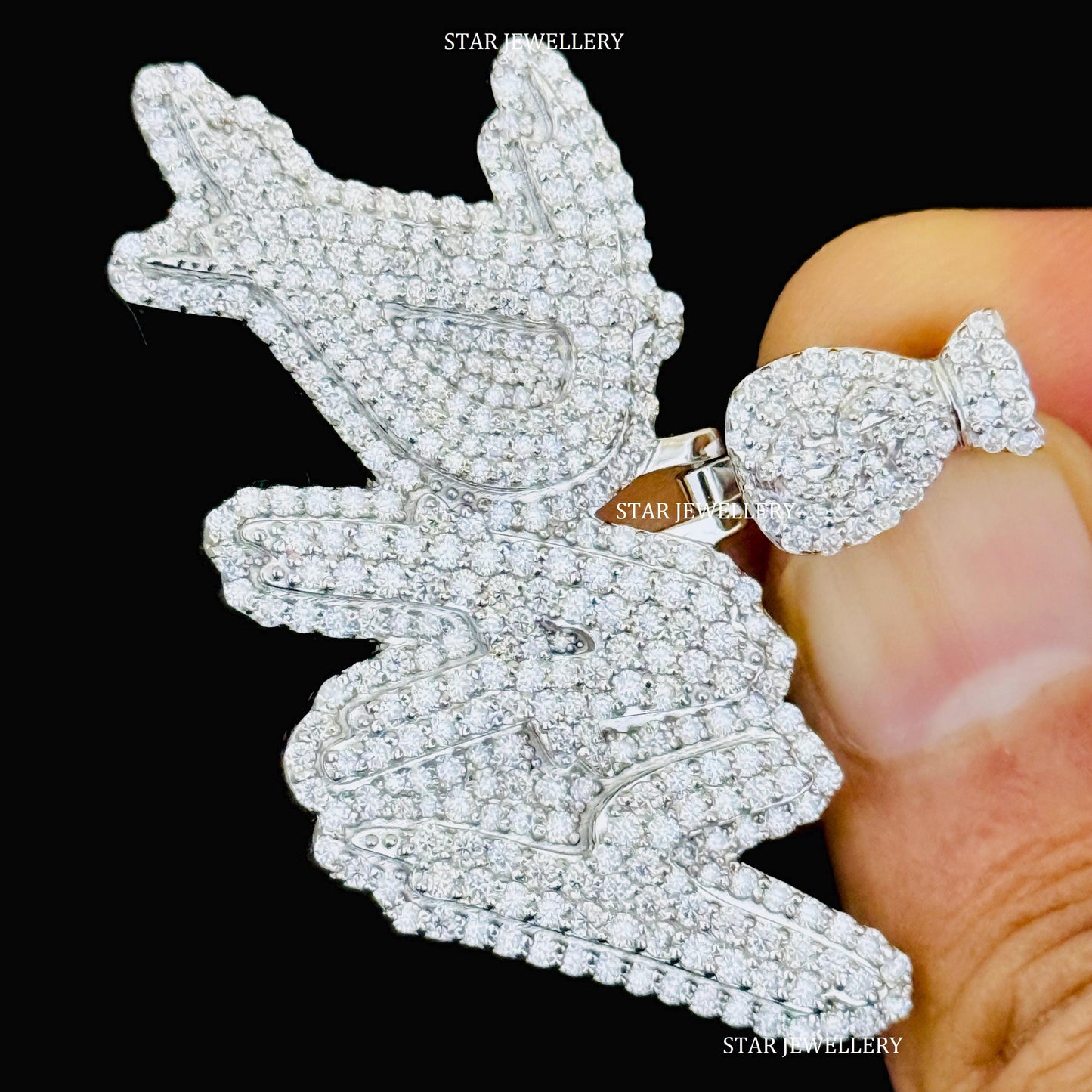 VVS Moissanite Custom Letter Pendant with Money Bag Bail