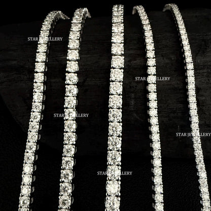 925 Sterling Silver VVS D Color Moissanite Tennis Bracelet