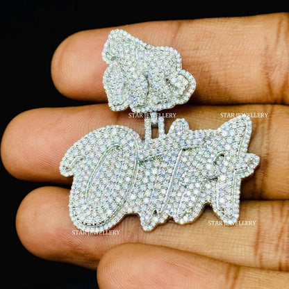 VVS Moissanite Custom Letter Pendant with APE Bail