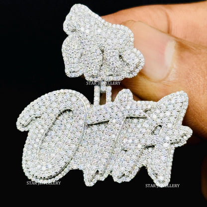 VVS Moissanite Custom Letter Pendant with APE Bail