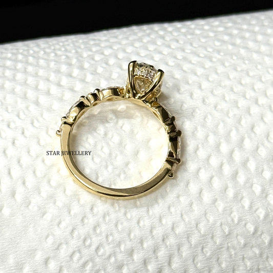 1.00 CT Oval Cut CVD Lab Grown Diamond Engagement Ring