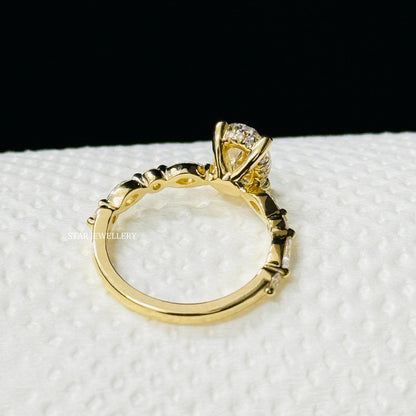 1.00 CT Oval Cut CVD Lab Grown Diamond Engagement Ring