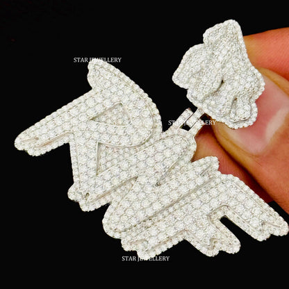 Custom Letter VVS Moissanite Pendant with Custom APE bail