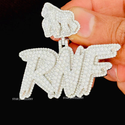 Custom Letter VVS Moissanite Pendant with Custom APE bail