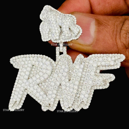 Custom Letter VVS Moissanite Pendant with Custom APE bail