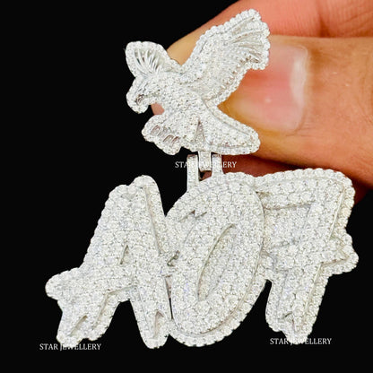 VVS Moissanite Custom Letter Pendant with Eagle Bail