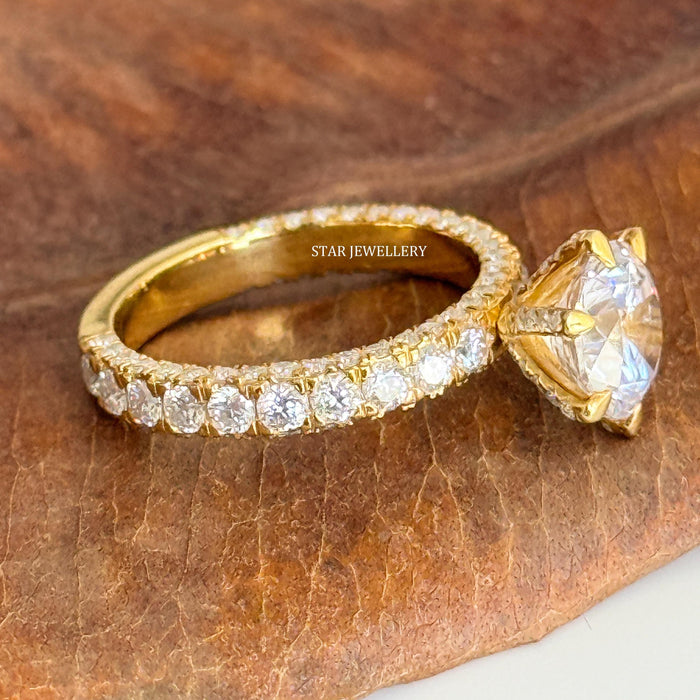 STAR JEWELLERY round cut moissanite solitaire engagement ring, angled view