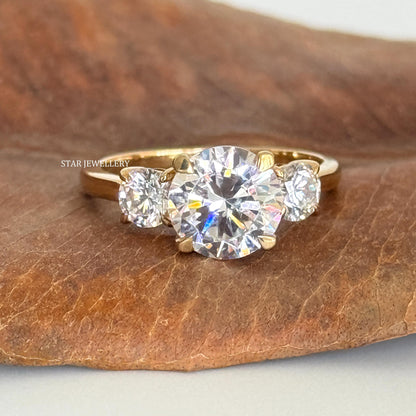 Three Stone MOISSANITE Engagement Ring