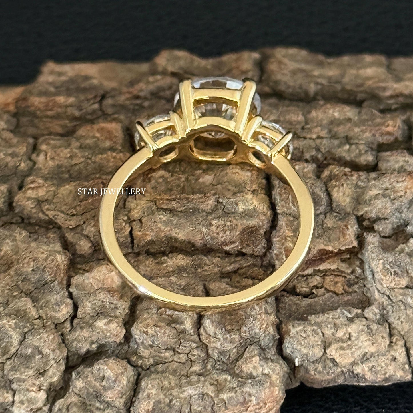 Three Stone MOISSANITE Engagement Ring