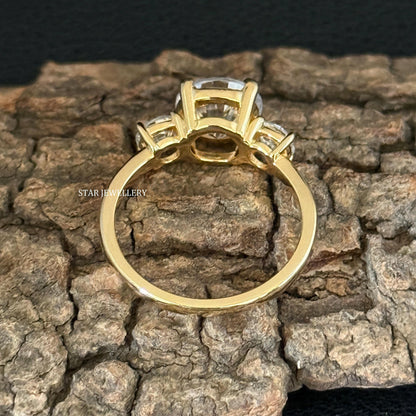 Three Stone MOISSANITE Engagement Ring